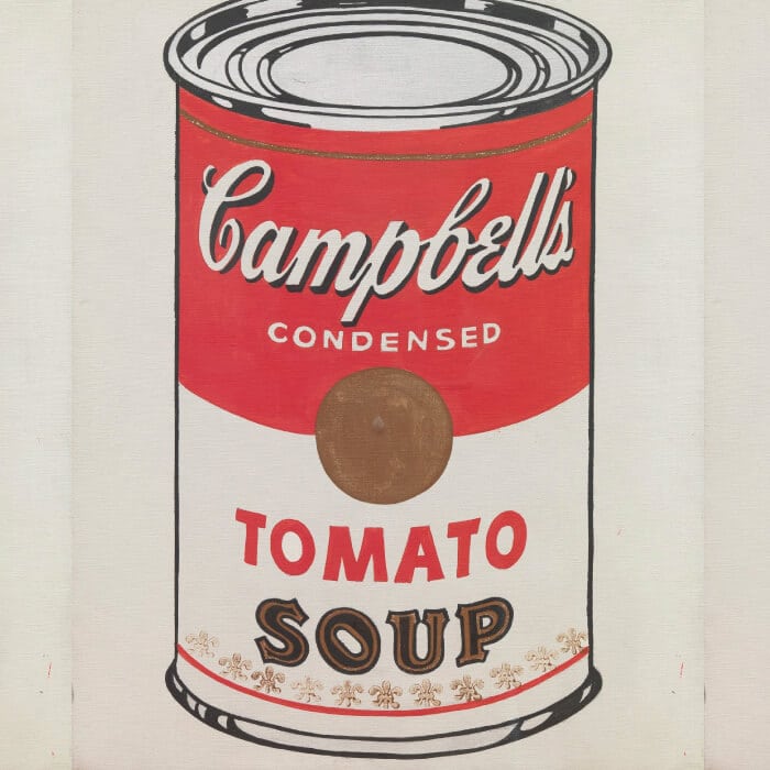 branding creation logo plv identité de marque campbell soupe tomate boite de conserve