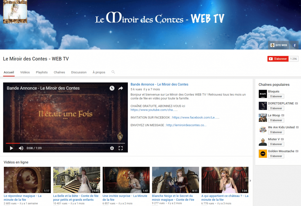 chaîne youtube optimisation le miroir des contes
