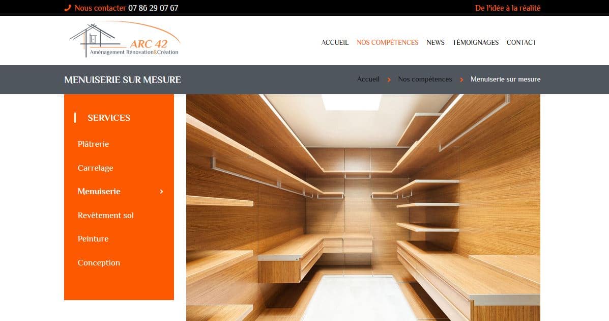 ARC 42 – Aménagement Rénovation & Création-site vitrine créé par geekarts web agency4