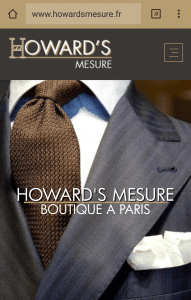 Howard's mesure tailleur de costume site web